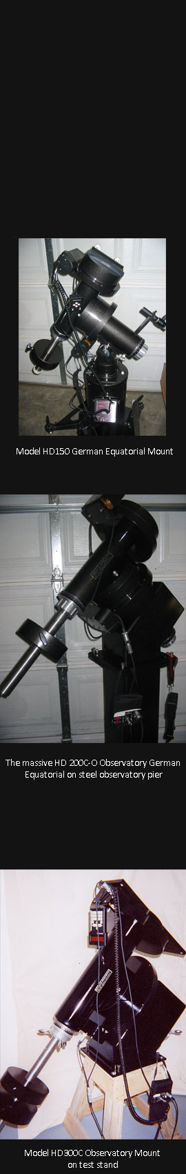 Parallax Instruments, Inc. - German Equatorial Mounts (side) Telescopes and Rotating Rings and Mounts